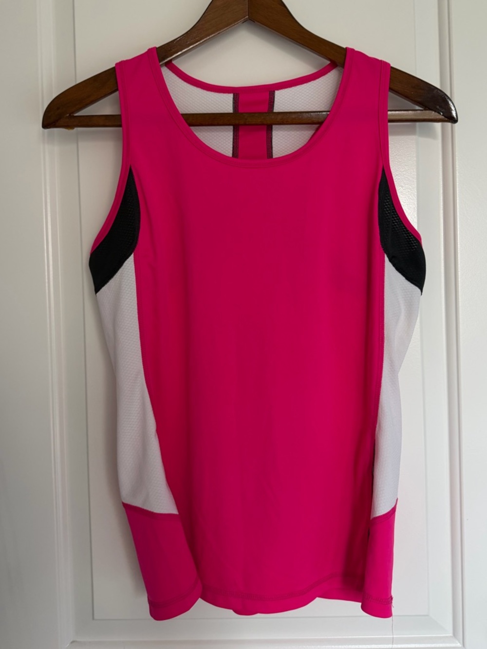 tek gear Hot Pink Performance Tank with White & Black Mesh Breathable Sides - Picture 2 of 5